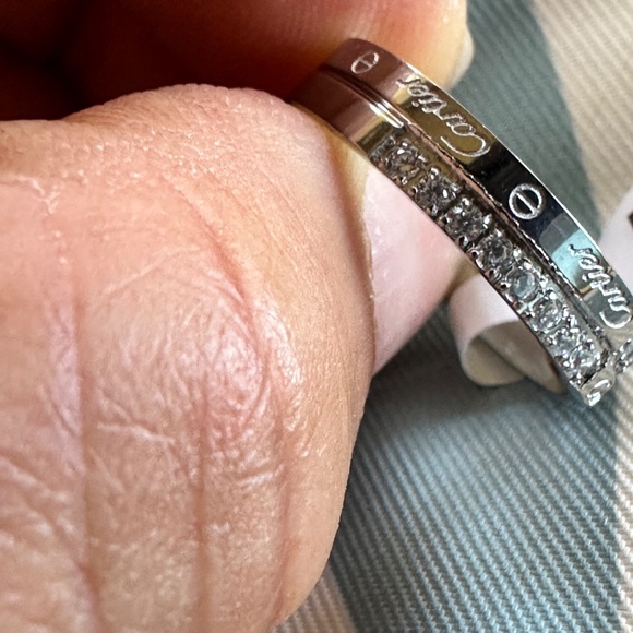 18K Gold Band Ring/Titanium Ring - Picture 3 of 5